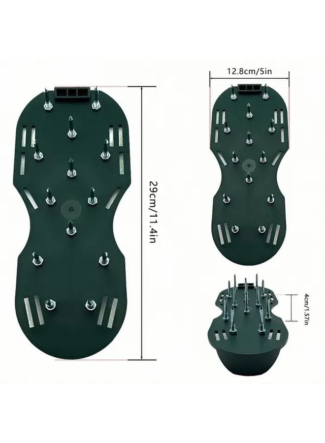 Green Lawn Aerator Shoes With Metal Spikes Manual Yard Tool For Garden Soil - Image 3